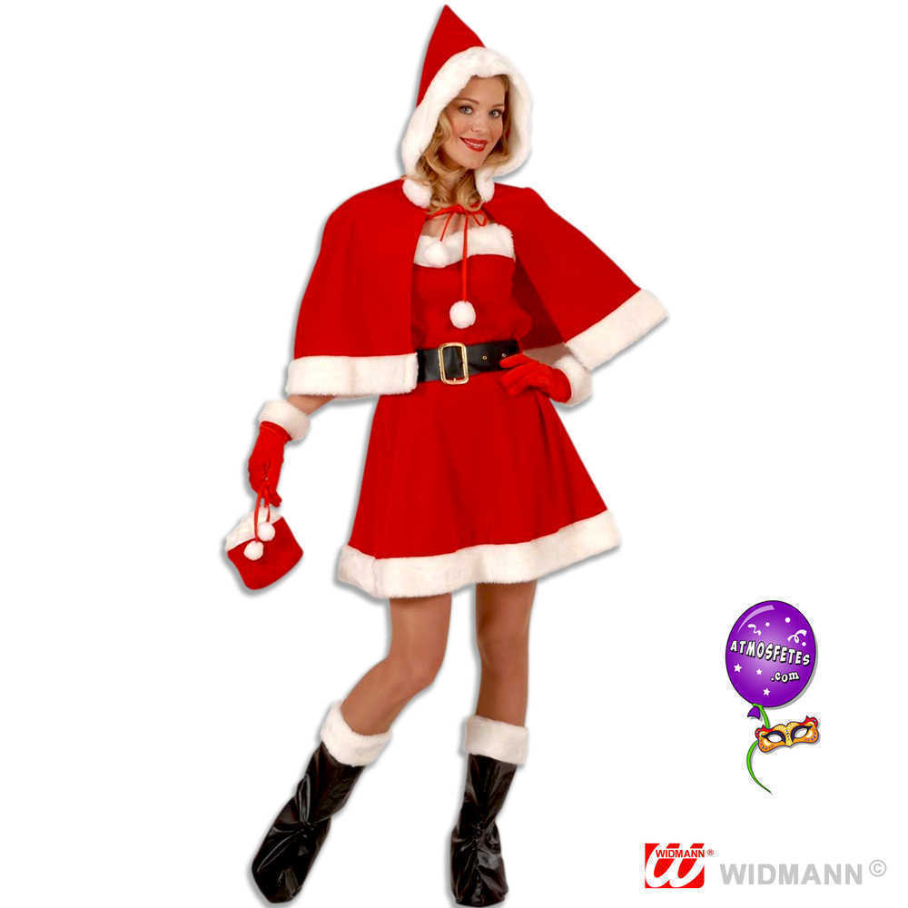 Costume de Mère Noël capeline luxe (6 pièces) - Atmosfêtes