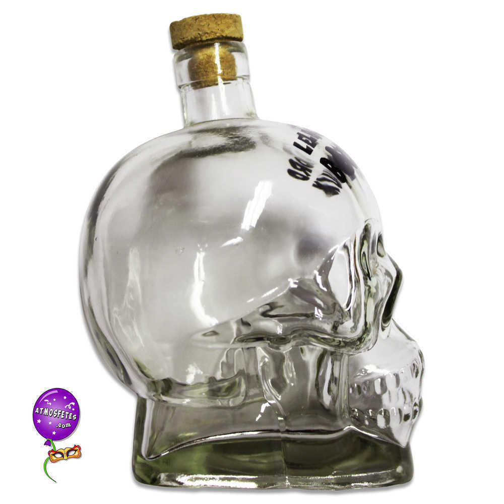 Crâne spiritueux bouteille en verre